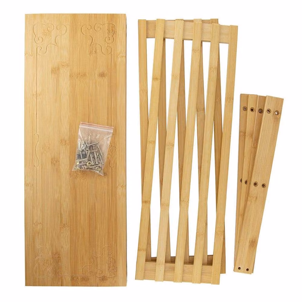 KORVIXA 3-Tier Bamboo Shoes Changing Stool in Natural Brown, W/D/H: 100 x 100 cm – 2