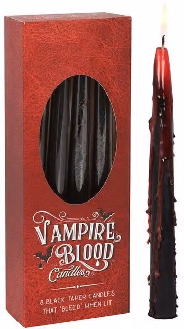 KDMD Set of 8 Vampire Blood Taper Candles in Red
