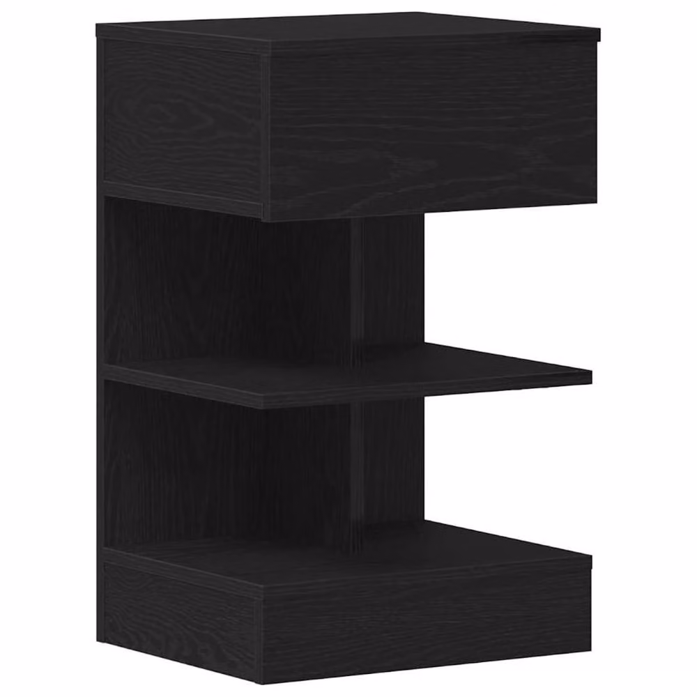 Berkfield Home Traditional Bedside Cabinet 2 Pack, Black Oak, W: 40 cm, D: 35 cm, H: 65 cm – 4