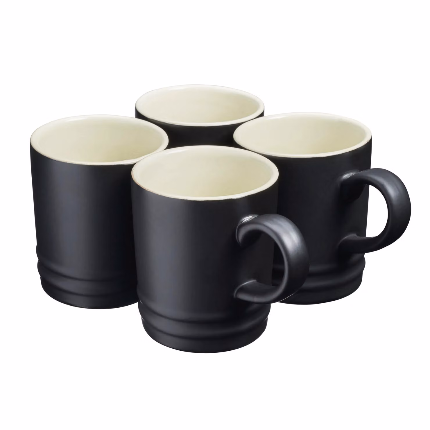 Cooks Professional Set of 4 Black Stoneware Mugs, 350ml Capacity – 2