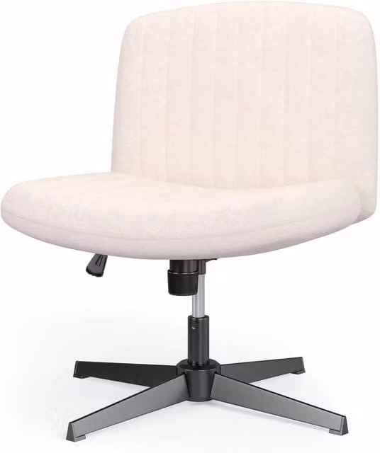 Gartistgo Ergonomic Cross-Legged Swivel Office Chair in Beige Fabric – 1