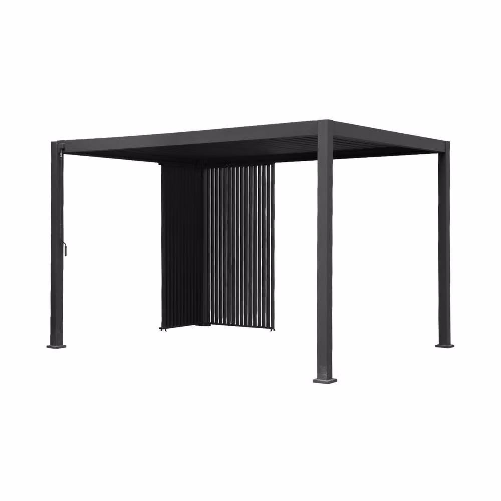 sweeek Triomphe Louvered Pergola in Dark Grey with 100cm Vertical Louvres, W: 301 cm, D: 393 cm, H: 250 cm – 2