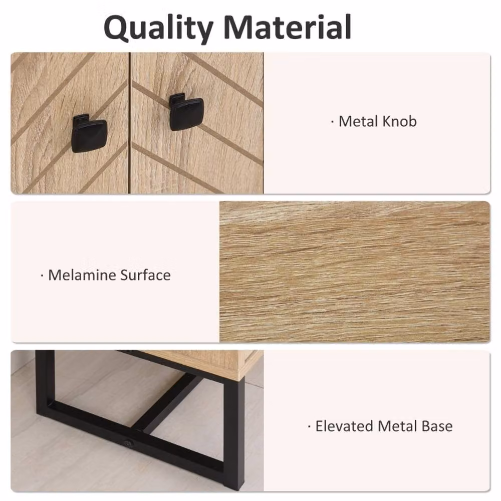 STILVORA Modern Oak Storage Cabinet in Natural Wood and Metal – 3