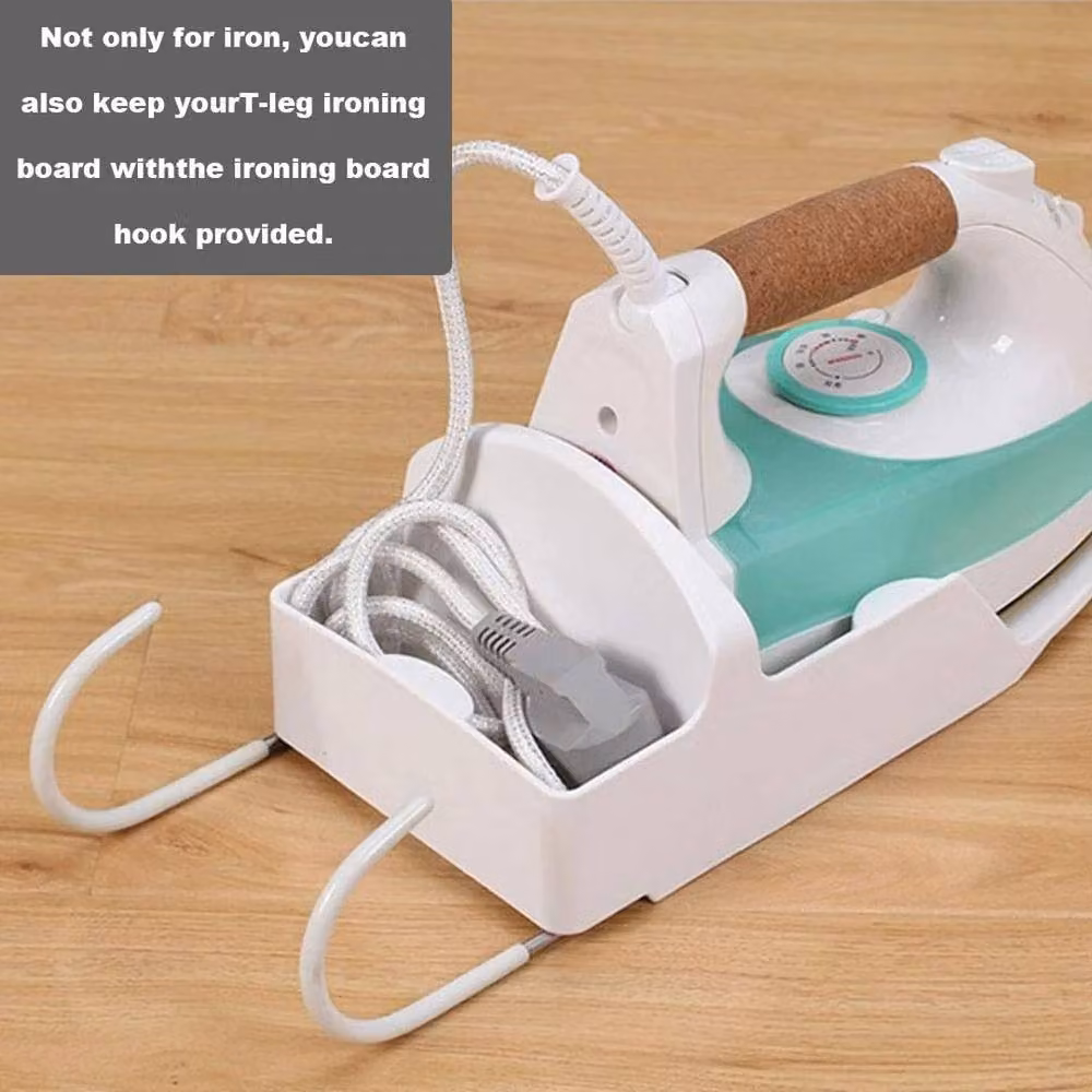 KORVIXA Wall-Mounted Ironing Board Holder Hanger in White, W/D/H: 30 x 30 x 30 cm – 2