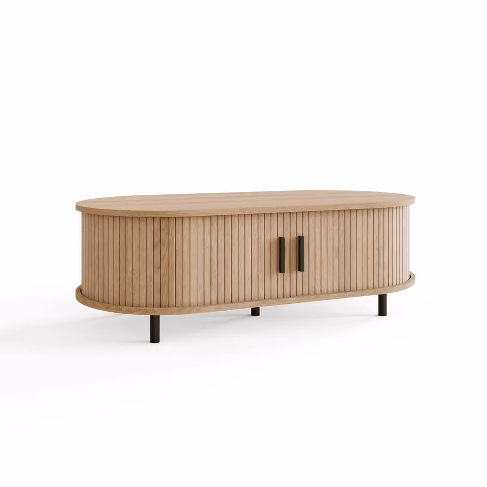 GFW Omari Oval Coffee Table in Light Oak – 2