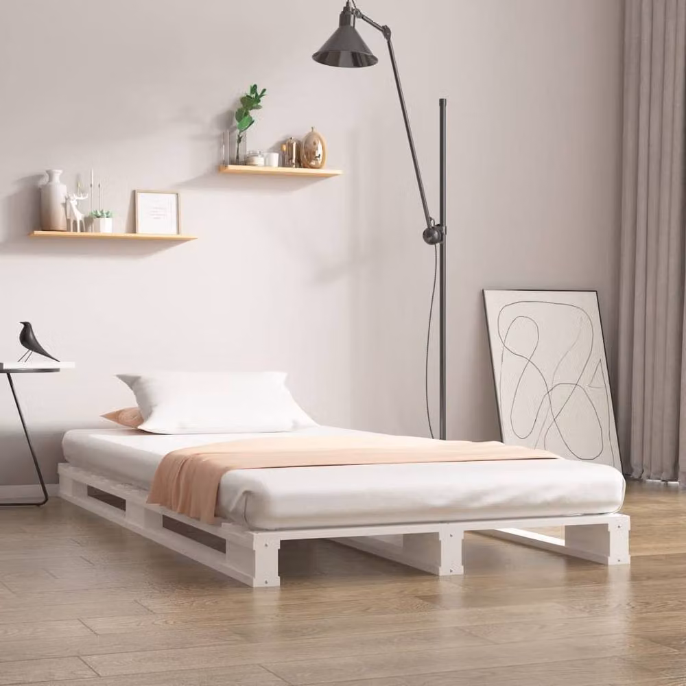 Berkfield Home White Pallet Bed Made from Solid Pine Wood W/D/H: 90 x 200 cm – 2