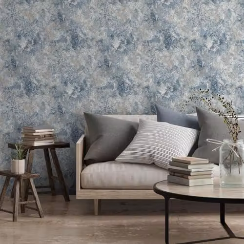 Muriva Perico Stone Blue Abstract Wallpaper Roll – 2