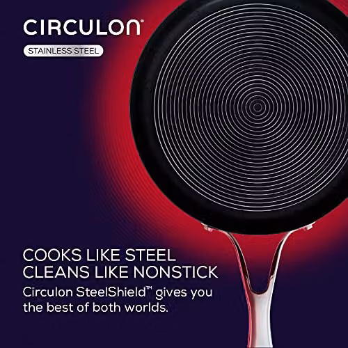Circulon Steelshield Stainless Steel Saute Pan with Glass Lid, Silver, Diameter: 30 cm, Volume: 4.7 l – 2