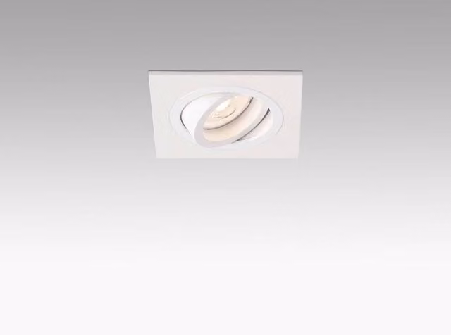 Faro Rad 1 Square Tiltable Recessed Spotlight in White
