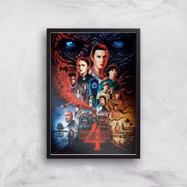 Stranger Things Multicolour Composition Giclee Art Print on Paper, A2 Size