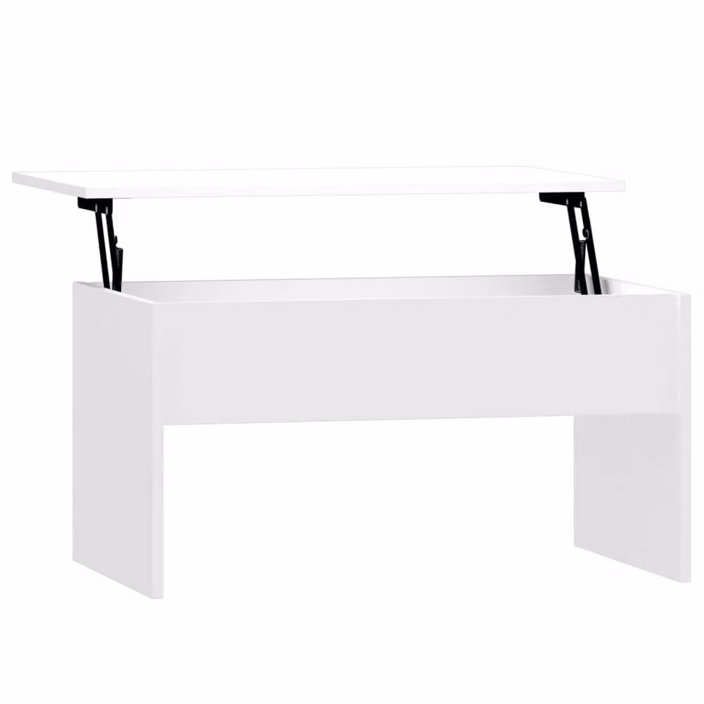 Berkfield Home Modern High Gloss White Coffee Table with Lift Mechanism, W: 80 cm, D: 50.5 cm, H: 41.5 cm – 2