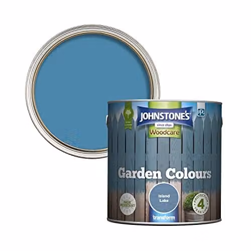 Johnstone's Garden Colours Island Lake Exterior Wood Paint, Blue, 2.5L – 2