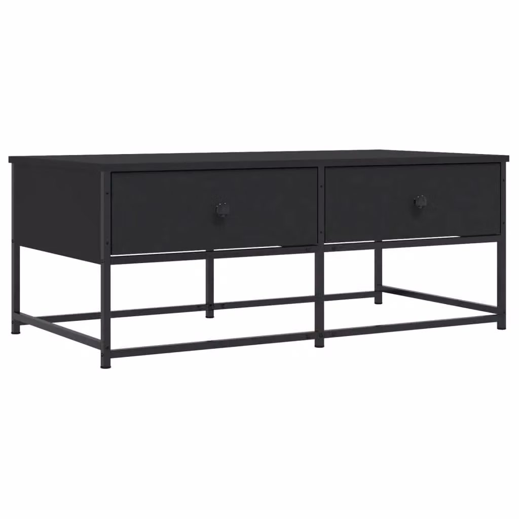 Berkfield Home Modern Black Rectangular Coffee Table in Engineered Wood W/D/H: 100 x 51 x 40 cm – 2