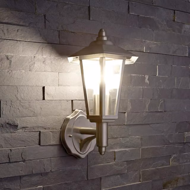 Biard Cannes Brushed Steel Black Wall Lantern
