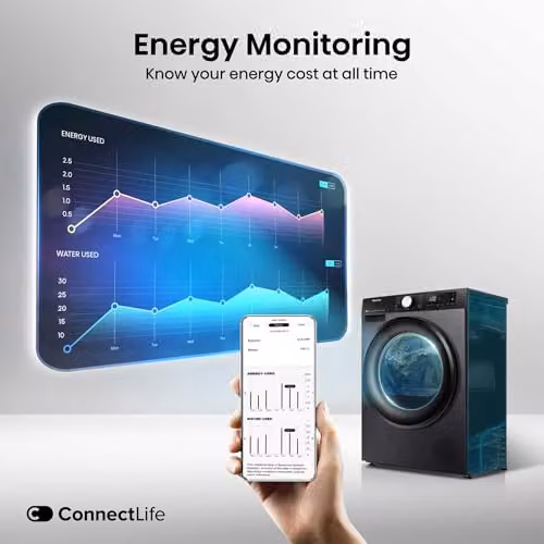 Hisense 3S Series DH3S802BB3 Wifi Connected 8kg Heat Pump Tumble Dryer, Black, A+++ Rated – 2