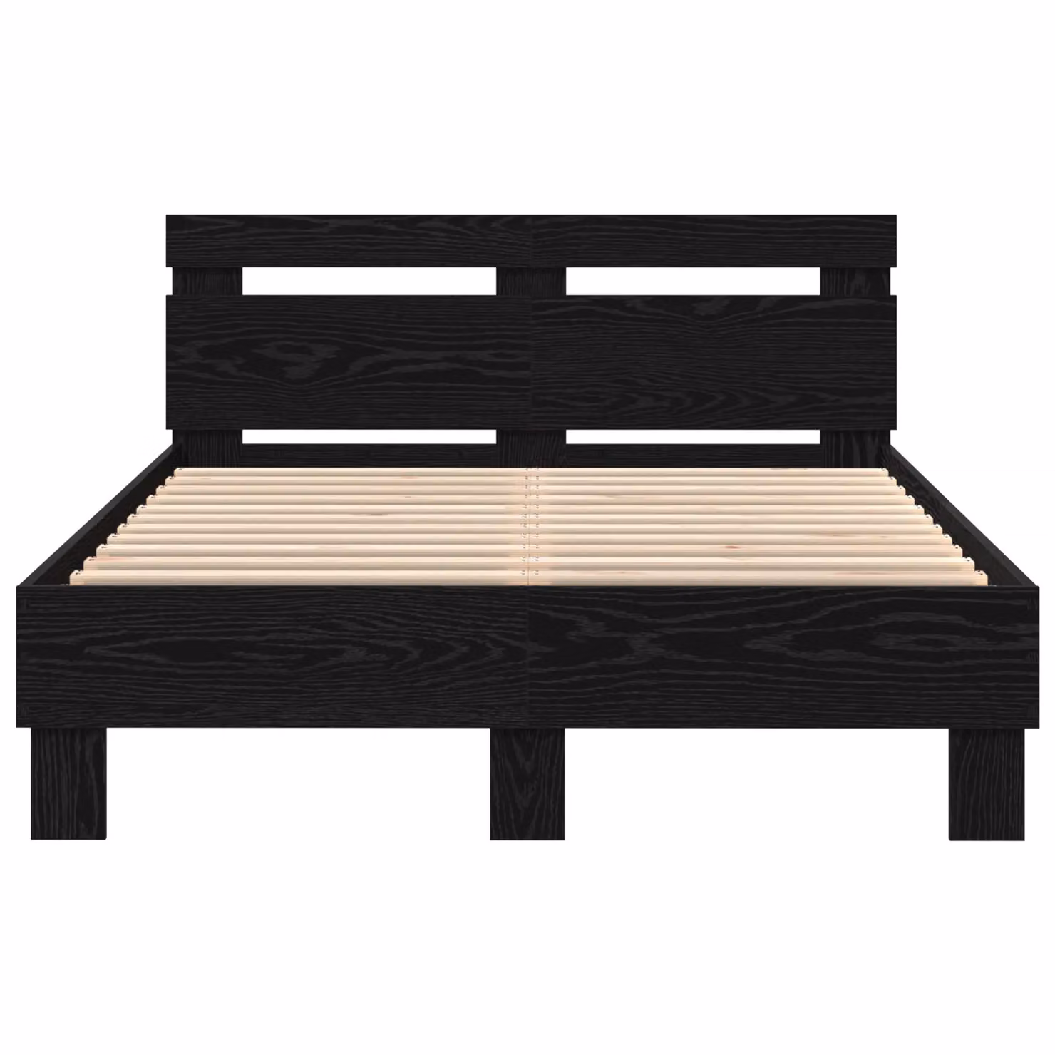 Berkfield Home Modern Oak Bed Frame in Black and Multicolour, W/D/H: 140 x 135 x 193 cm – 4