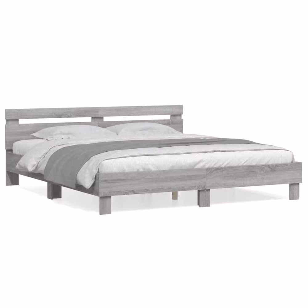 Berkfield Home Durable Super King Bed Frame in Grey Sonoma, W/D/H: 180 x 200 x 70 cm – 3