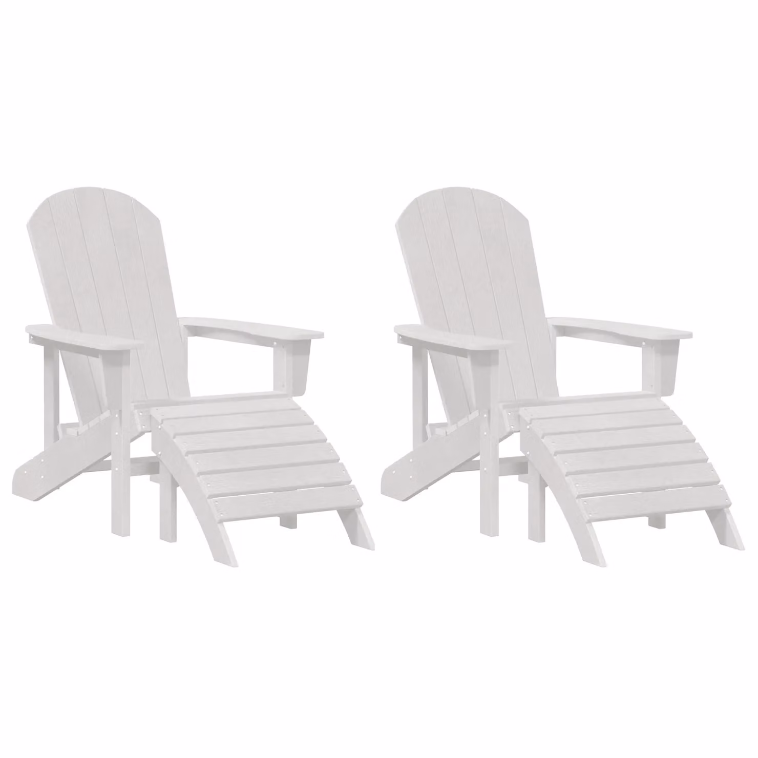 Berkfield Home Adirondack Chairs with Footrests, 2 Piece Set, White HDPE – 2