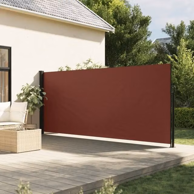 Berkfield Home Retractable Side Awning in Brown, W/H: 600 x 180 cm – 1