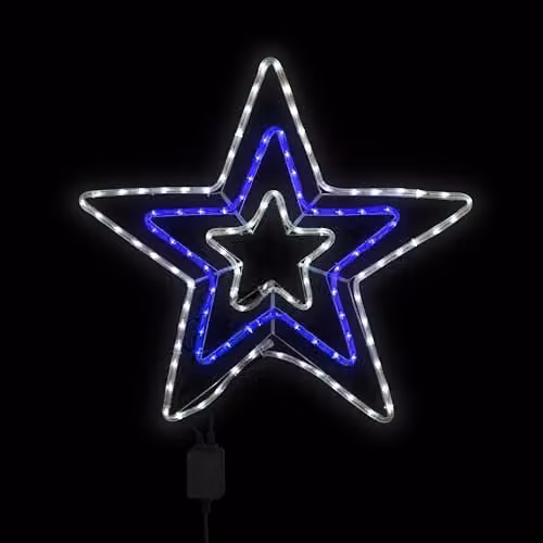 The Christmas Workshop 72590 Bright Star Christmas Window Light with 120 Blue and White LEDs, W 72 cm x H 70 cm