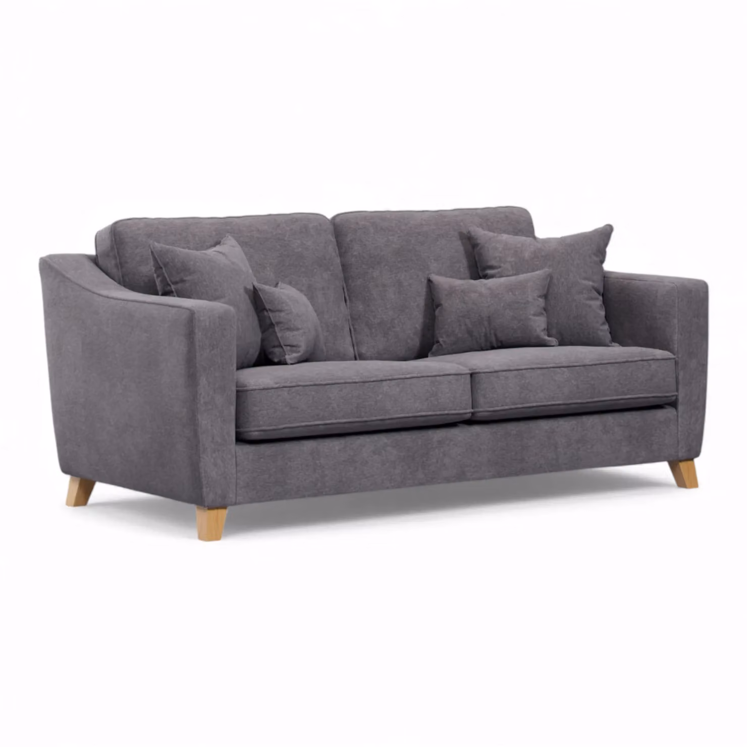 The Great Sofa Company Jackson 3 Seater Grey Chenille Fabric Sofa with Scatter Cushions – 2