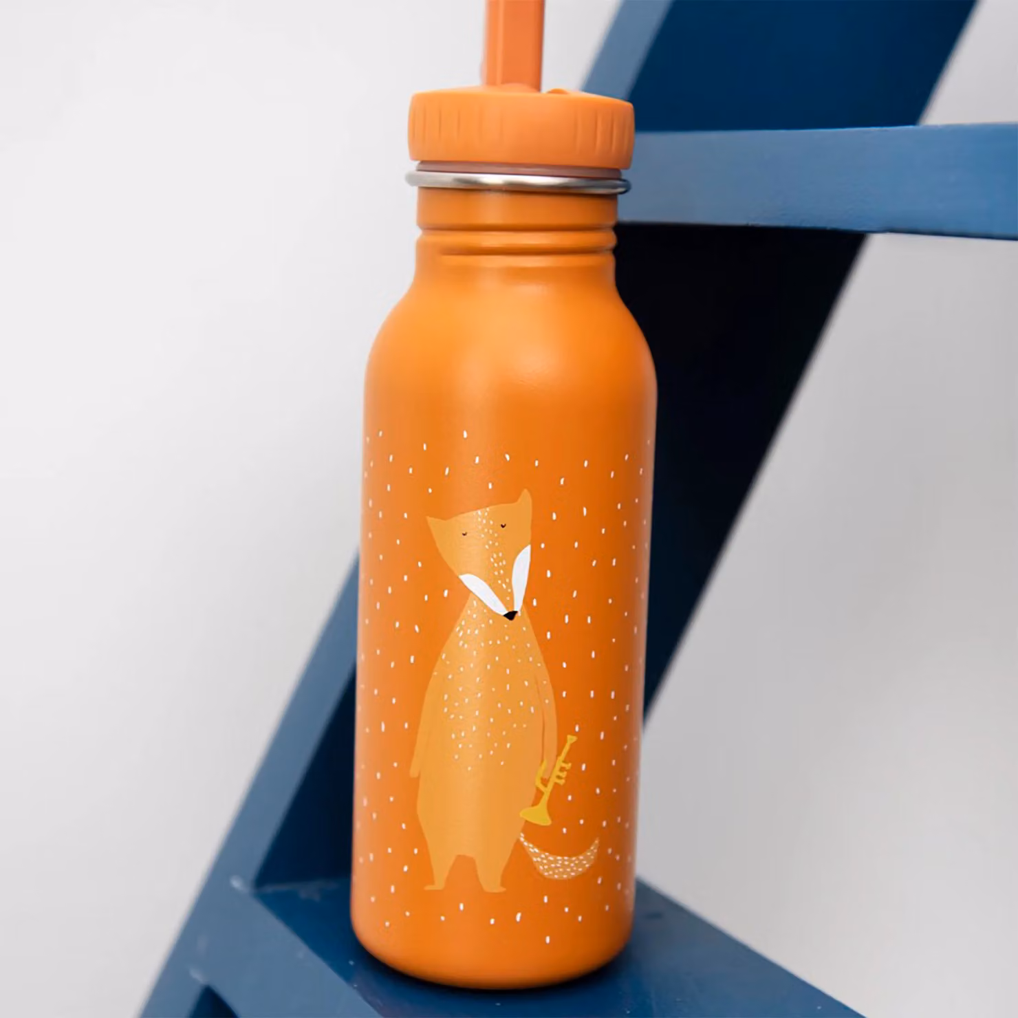 Trixie Mr. Fox Stainless Steel Leakproof Childrens Bottle, Orange, 500ml – 2