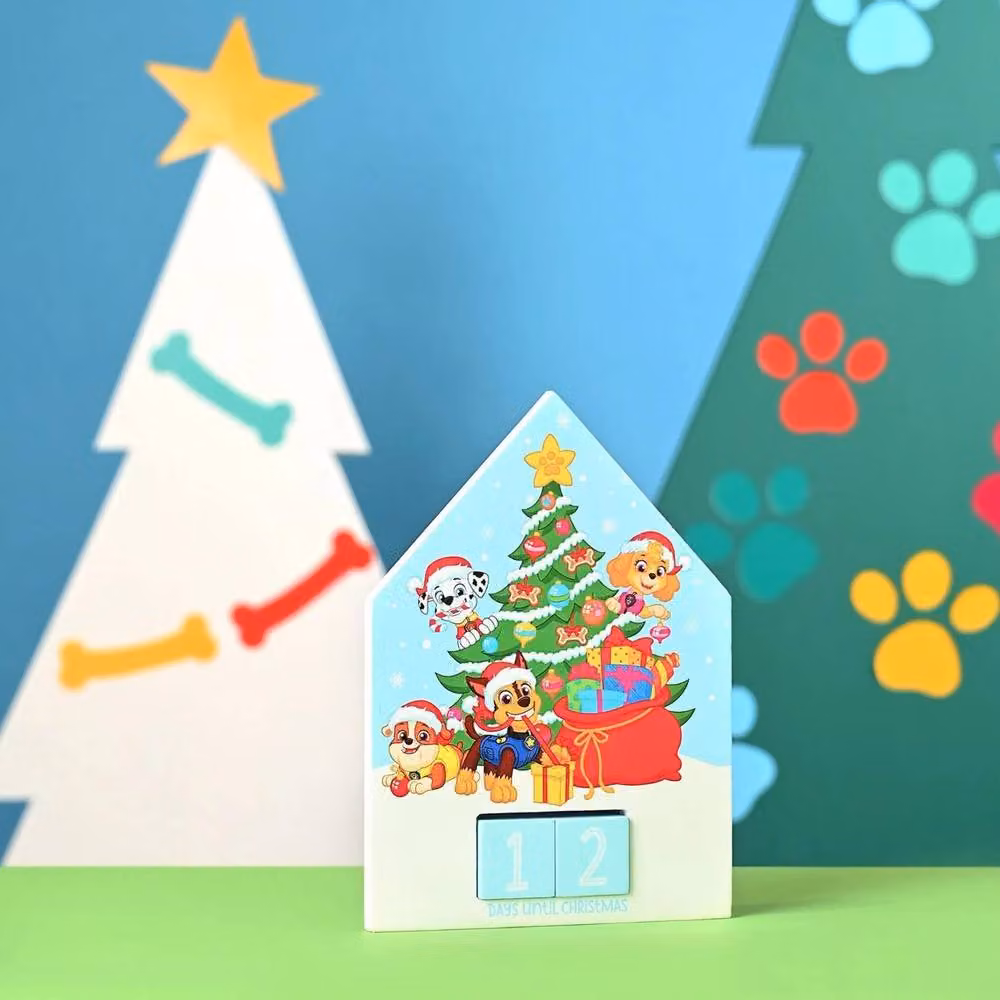 Widdop Paw Patrol Wooden Christmas Advent Calendar for Children in Blue, White and Multicolour – 2