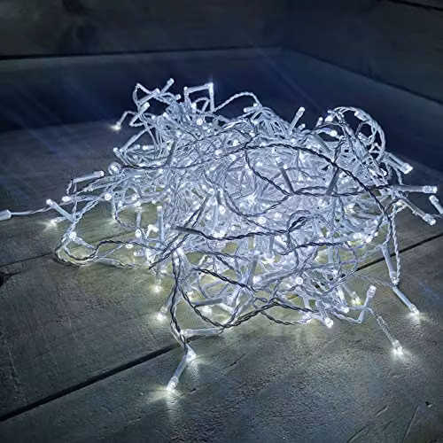The Christmas Workshop 77540 Icicle LED Outdoor Christmas Lights in White, 17.1 Metres, Mains Powered – 2