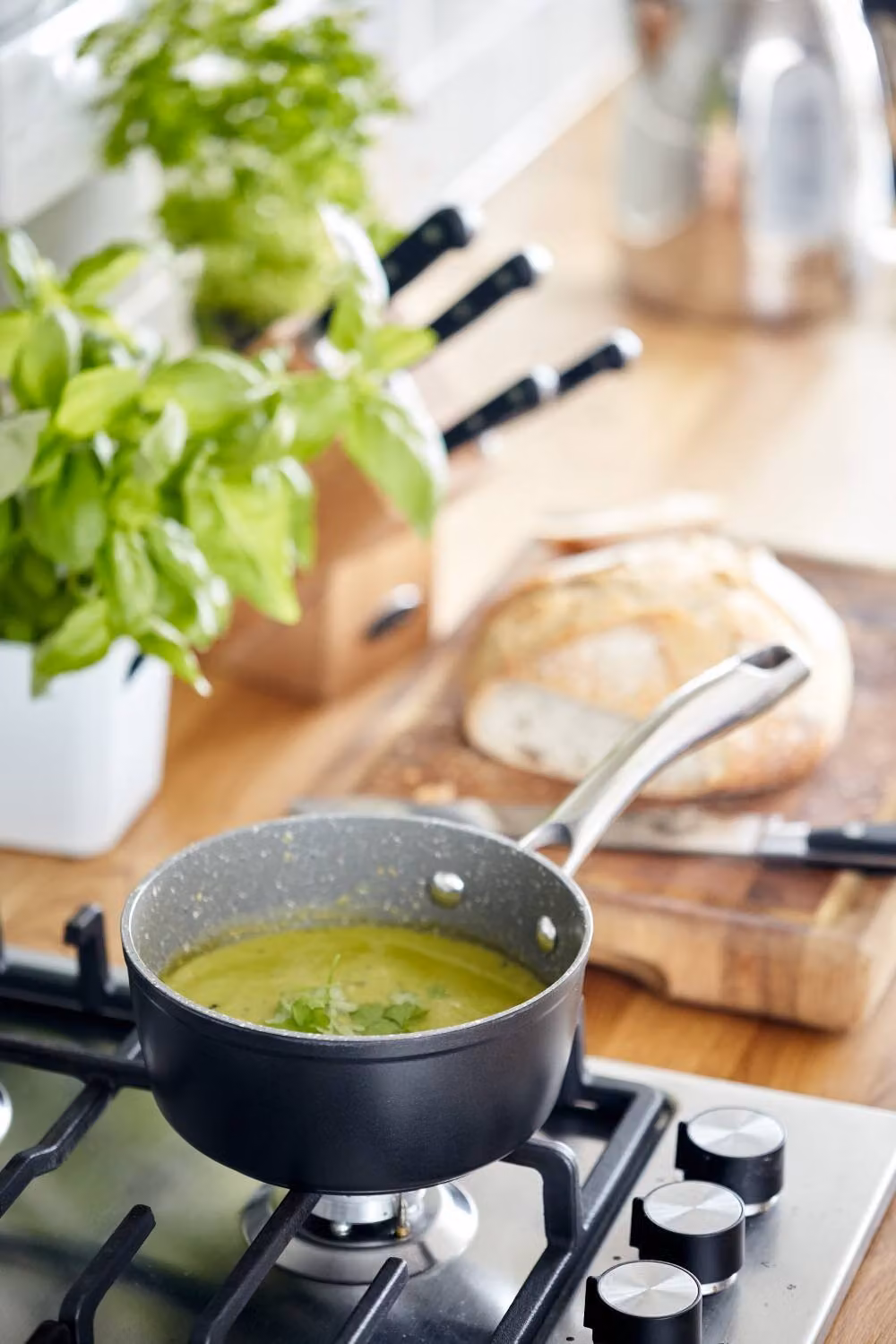 Stellar Rocktanium Non-Stick Saucepan with Glass Lid, Metallic Silver, 1L, 16cm – 3