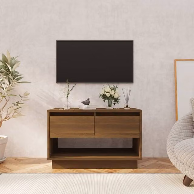 Berkfield Home Brown Oak TV Cabinet, W/D/H: 70 x 41 x 44 cm – 1