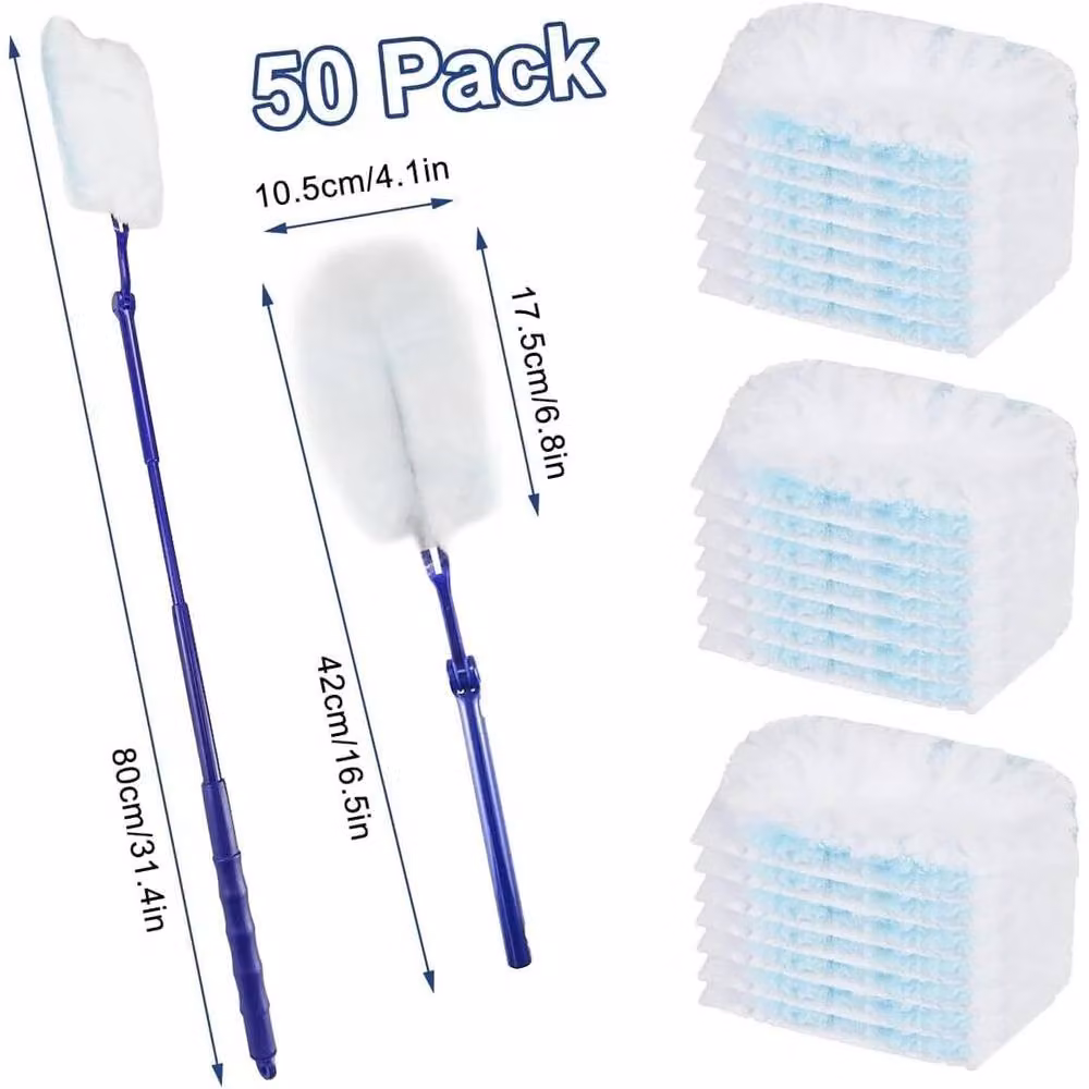 FLAVORA Extendable Long Handle Microfibre Duster Kit in White, W/D/H: 100 x 15 x 15 cm – 2