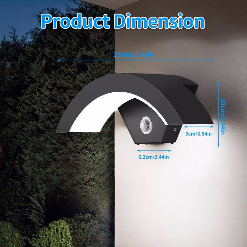 Goeco 24 W LED Outdoor Wall Floodlight with Motion Sensor, IP65 Waterproof, 6500 K Cool White, Black – 3