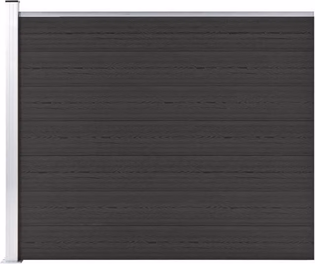 Berkfield Home WPC Fence Panel, Black, H 175 x W 146 cm – 1