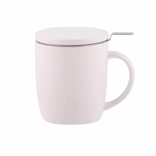 GM Garden and Home Stoneware Brewmug with Lid in White