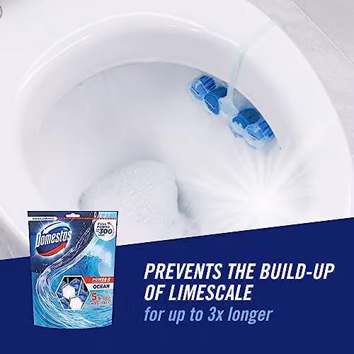 Domestos Power 5 Ocean Toilet Rim Blocks, Blue, 5 x 55 g – 3