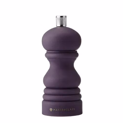 MasterClass Salt and Pepper Mill, 12cm Purple and Silver Manual Grinder – 1