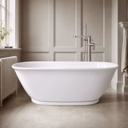 Balterley Cavendish Bath in White, W/D/H: 162.8 x 77.3 x 56.0 cm – 3