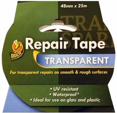 Sellotape Shurtape Duck Clear Repair Tape, Transparent, W: 48 mm, L: 25 m – 1