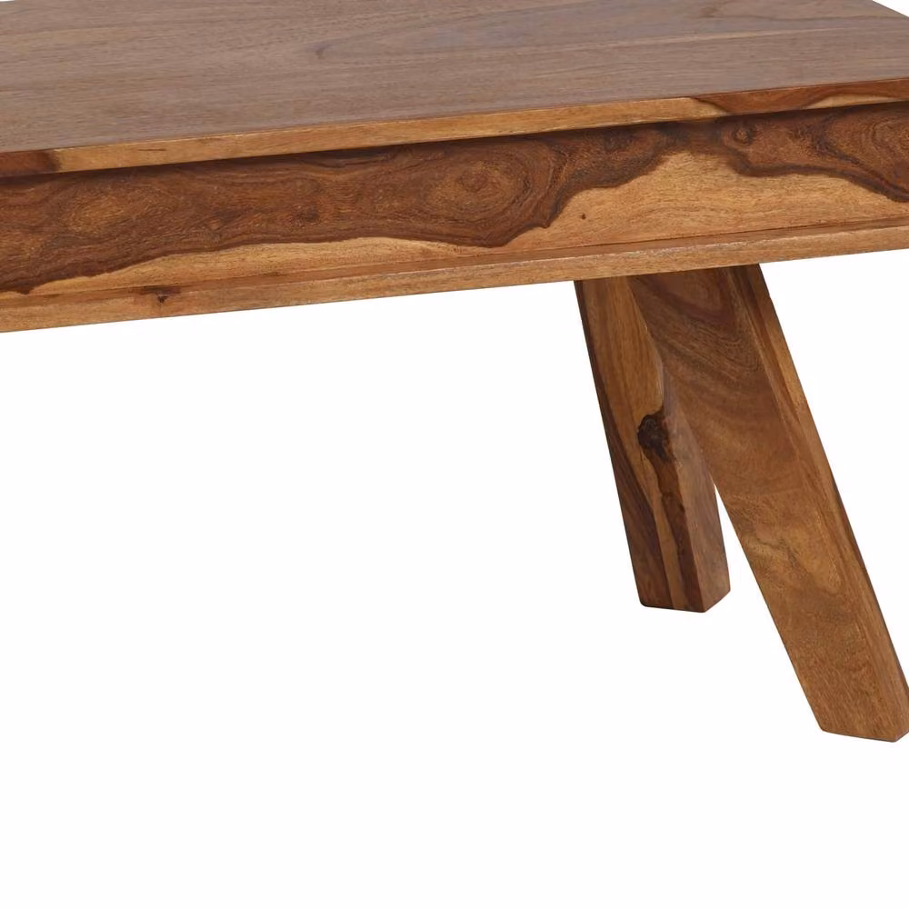 Wyld Haus New York Sheesham Wood Dining Bench in Natural Brown, Width: 145 cm – 3