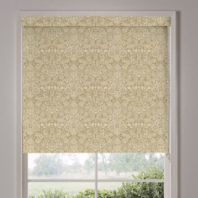 William Morris Sunflower Translucent Made To Measure Roller Blind in Ochre Yellow