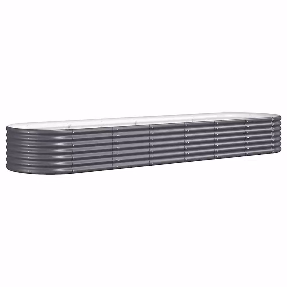 Berkfield Home Garden Raised Bed in Anthracite Grey Powder-coated Steel, W/D/H: 296 x 80 x 36 cm – 3