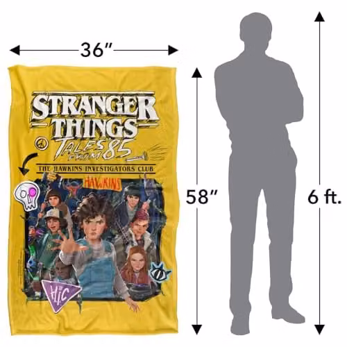 Netflix Stranger Things Tales From 85 Group Poster Multicolour Fleece Throw Blanket, W/D/H: 91 x 147 cm – 4