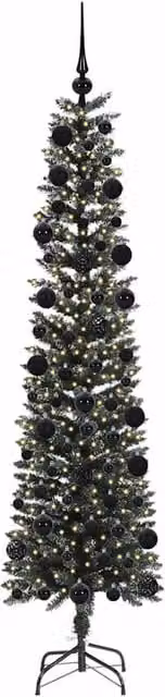 Berkfield Home Elegant Artificial Christmas Tree with 300 LEDs, Green, W/D/H: 58 x 58 x 210 cm
