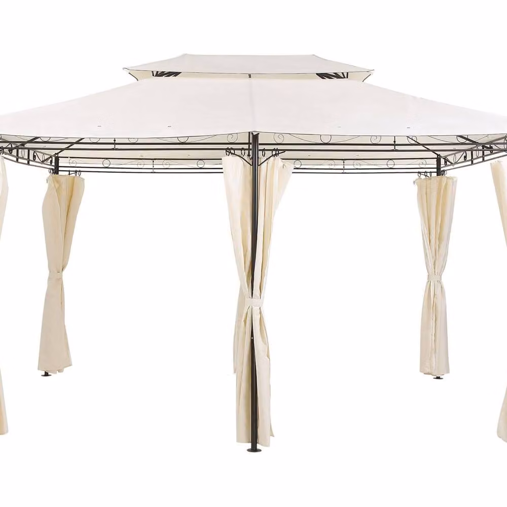 Wyld and Coco Beige Gazebo Curtains with Black Powder Coated Steel Frame, 300 x 400 cm – 2
