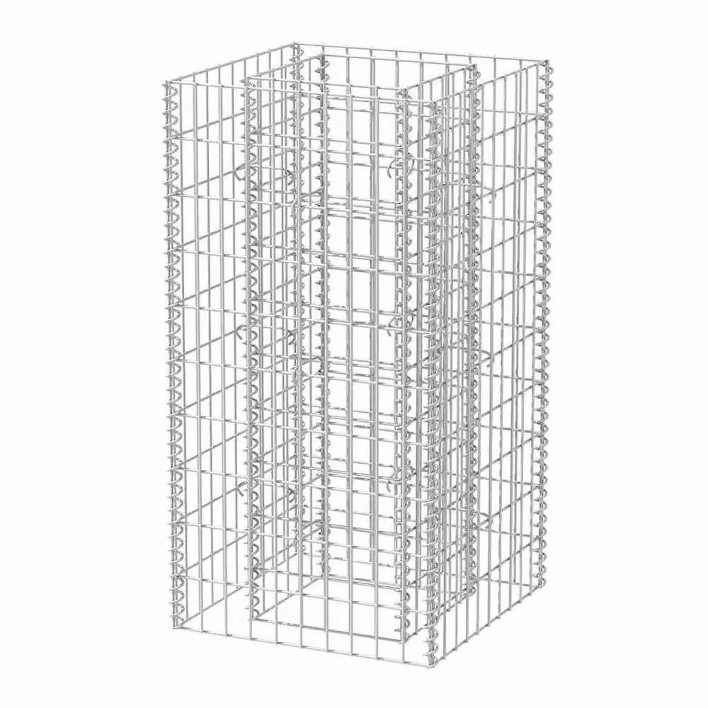 Berkfield Home Durable Galvanised Steel Gabion Raised Bed in Silver, W/D/H: 50 x 50 x 100 cm – 3