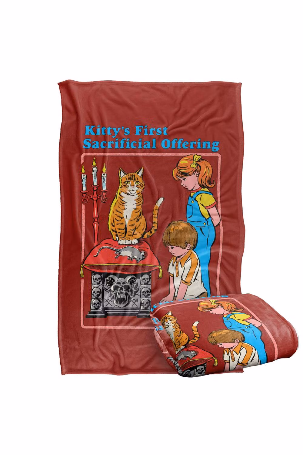 Steven Rhodes Kittys First Offering Super Soft Fleece Throw Blanket, Multicolour, W/D/H: 152 x 127 cm – 2