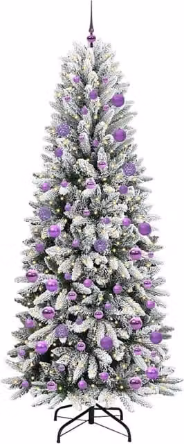 Berkfield Home Green Artificial Christmas Tree with 300 White LEDs, W/D/H: 78 x 78 x 210 cm – 1