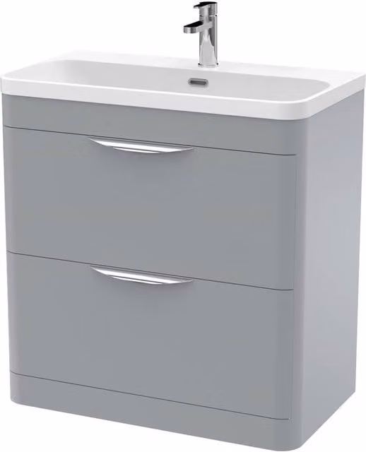 Balterley Aldershawe Freestanding Bathroom Vanity Unit with Ceramic Basin in Matt Grey, Width: 80 cm