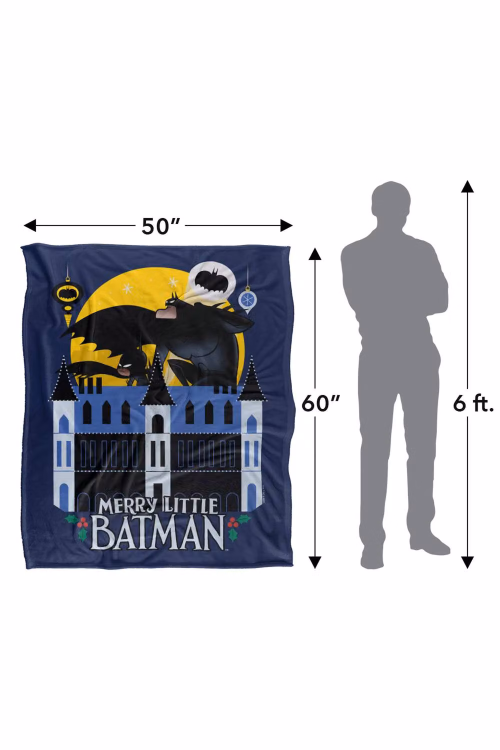 Warner Bros. Merry Little Batman Mansion Silky Touch Super Soft Fluffy Polyester Throw Blanket, Multicolour, Extra Large – 3
