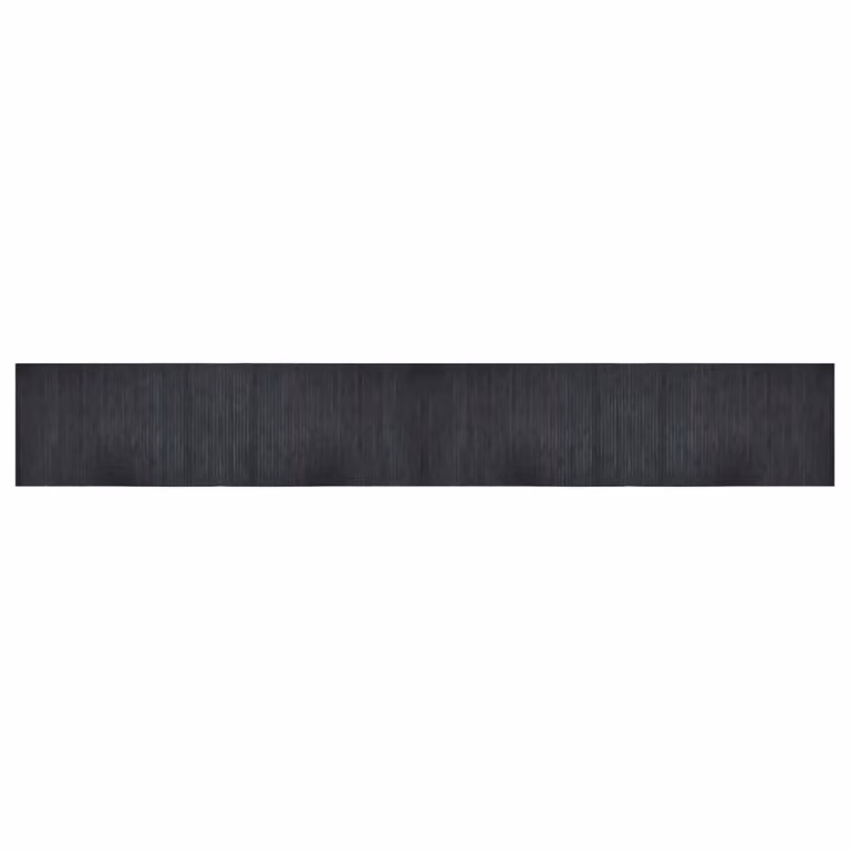 Berkfield Home Rectangular Grey Bamboo Rug, W: 60 cm, L: 400 cm
